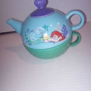 Mermaid Adventure Teapot And Teacup Combo- Blue, Green, and Purple